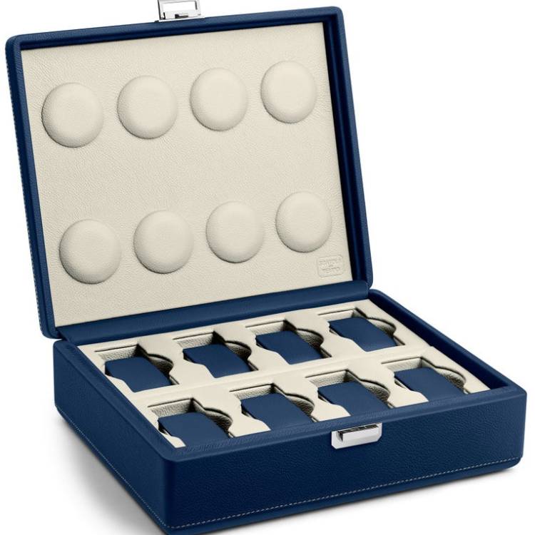 Scatola del Tempo Watch Case Valigetta 8 Blue Off White