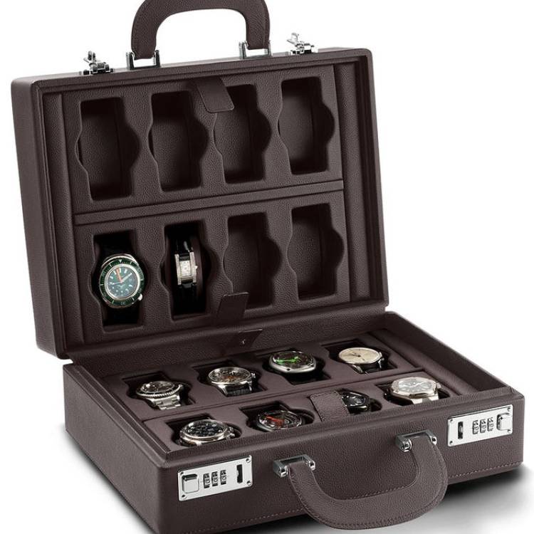 Scatola del Tempo Watch Case Valigetta 16 Chocolate