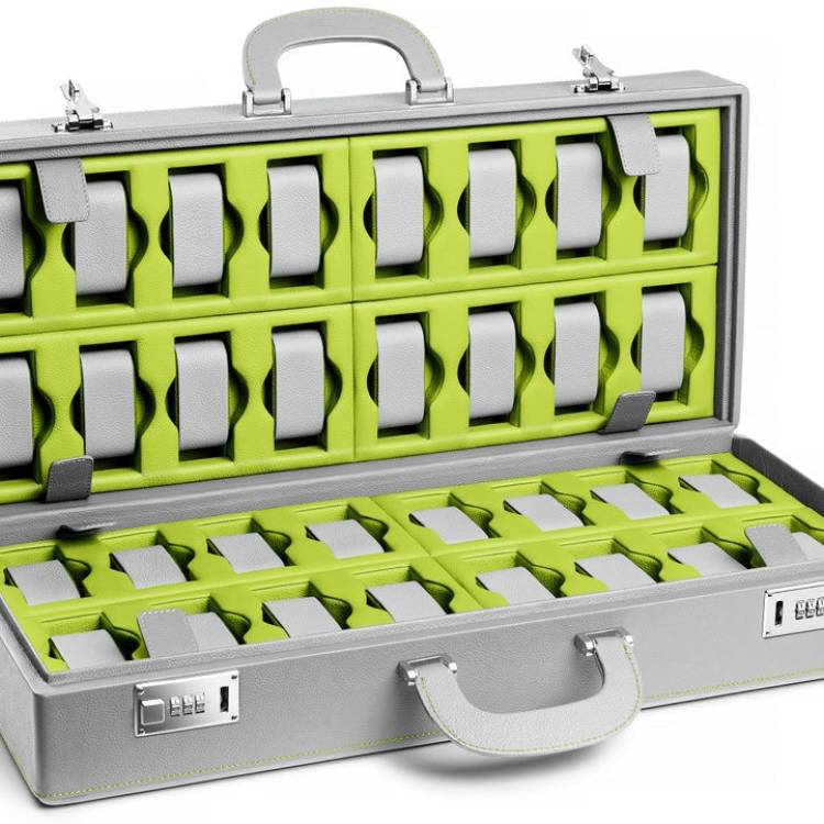 Scatola del Tempo Watch Case Valigetta 32 Grey Green