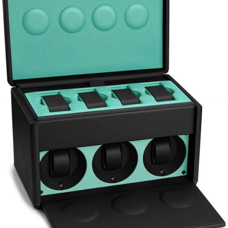 Scatola del Tempo Watch Winder 7RT Black Blue Tiffany