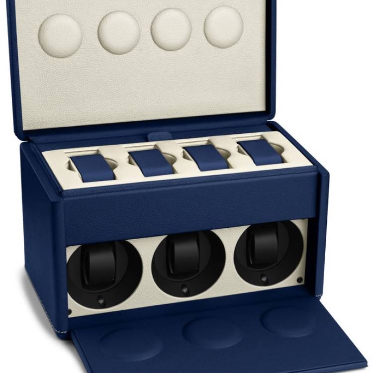 Scatola del Tempo Watch Winder 7RT Blue Off White