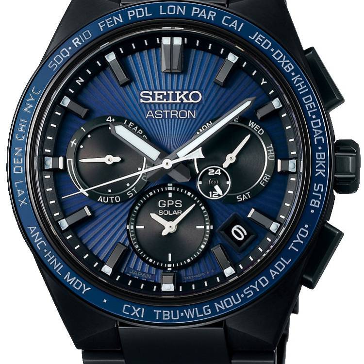 Seiko Astron Watch Sunray Midnight GPS Solar - Blue