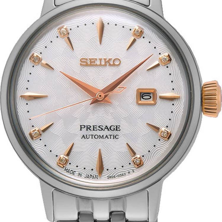 Seiko Presage Watch Cocktail Time Clover Club Diamond Twist - White