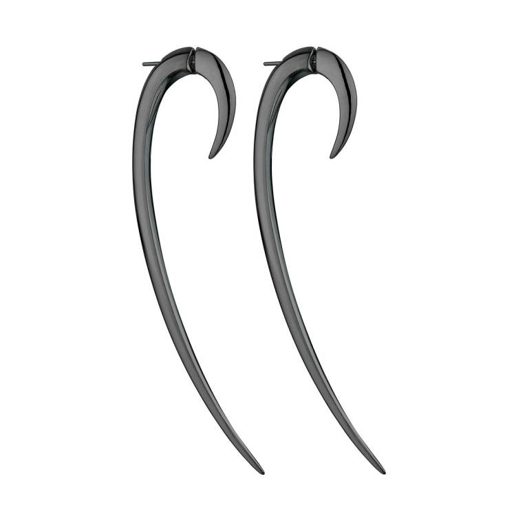 Shaun Leane Hook Sterling Silver Black Rhodium Size 3 Earrings - Silver