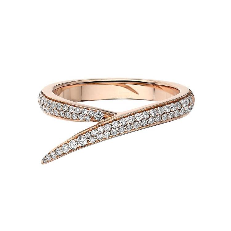Shaun Leane Interlocking 18ct Rose Gold Diamond Single Ring - R