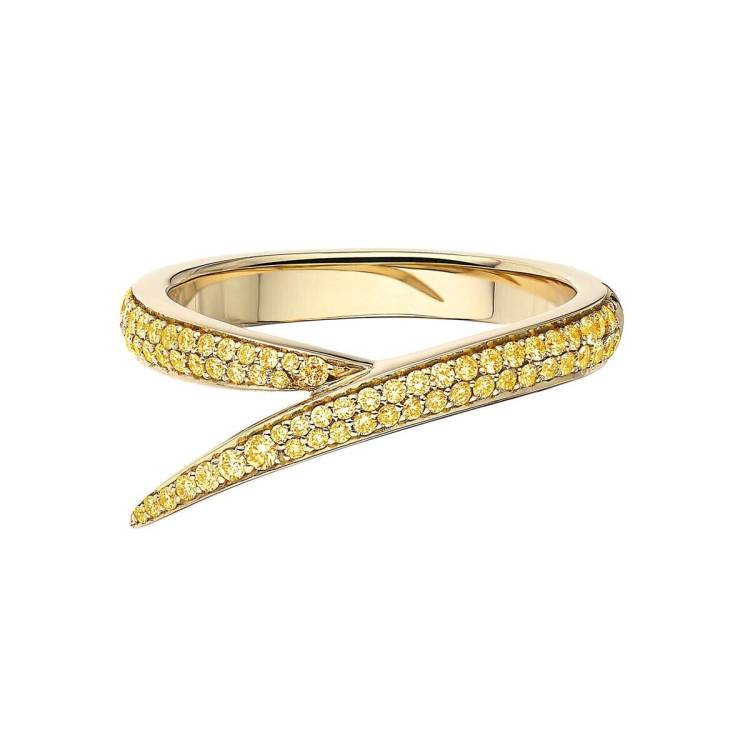 Shaun Leane Interlocking 18ct Yellow Gold Yellow Sapphire Single Ring - T