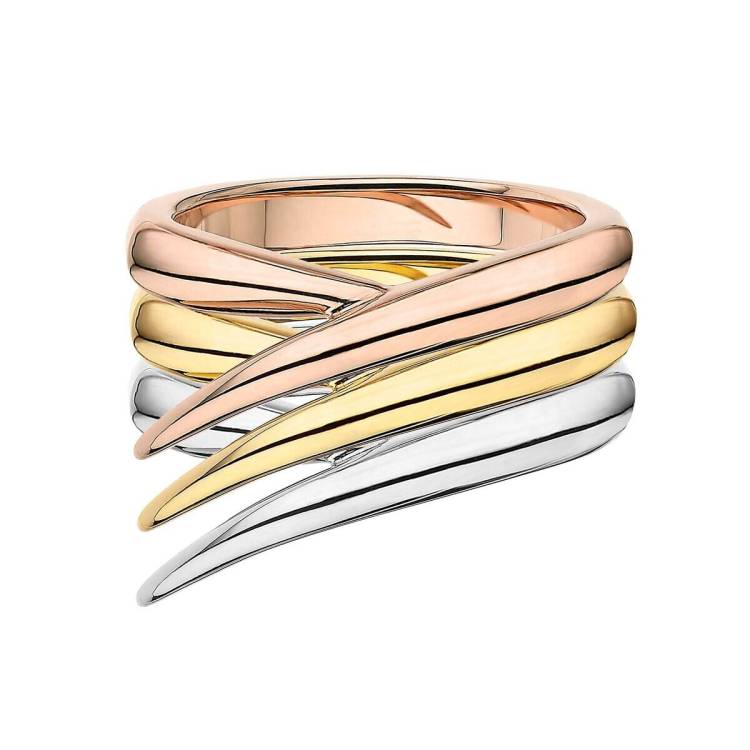 Shaun Leane Interlocking 18ct Rose Yellow and White Gold Ring Set - V