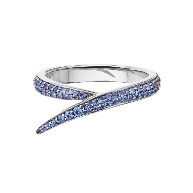 Shaun Leane Interlocking 18ct White Gold Blue Sapphire Single Ring - M