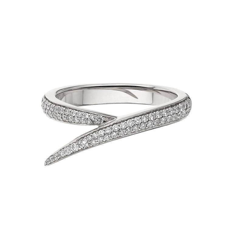 Shaun Leane Interlocking 18ct White Gold Diamond Single Ring - S