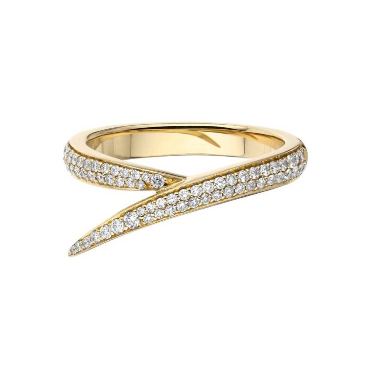 Shaun Leane Interlocking 18ct Yellow Gold Diamond Single Ring - T