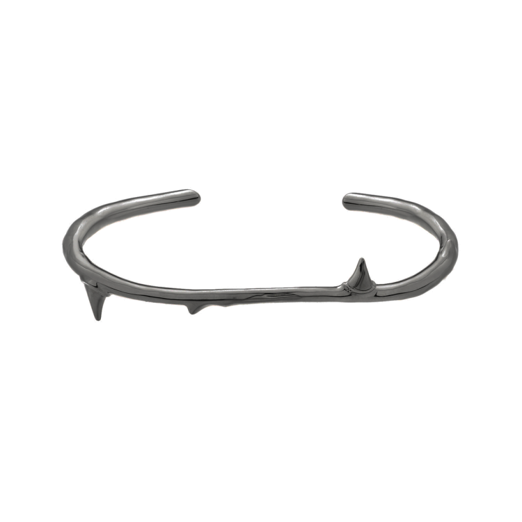 Shaun Leane Rose Thorn Sterling Silver Black Rhodium Bangle - Black