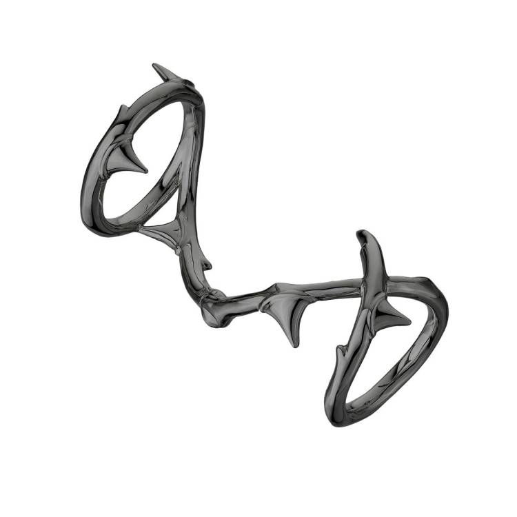 Shaun Leane Rose Thorn Sterling Silver Black Rhodium Hinged Ring - J