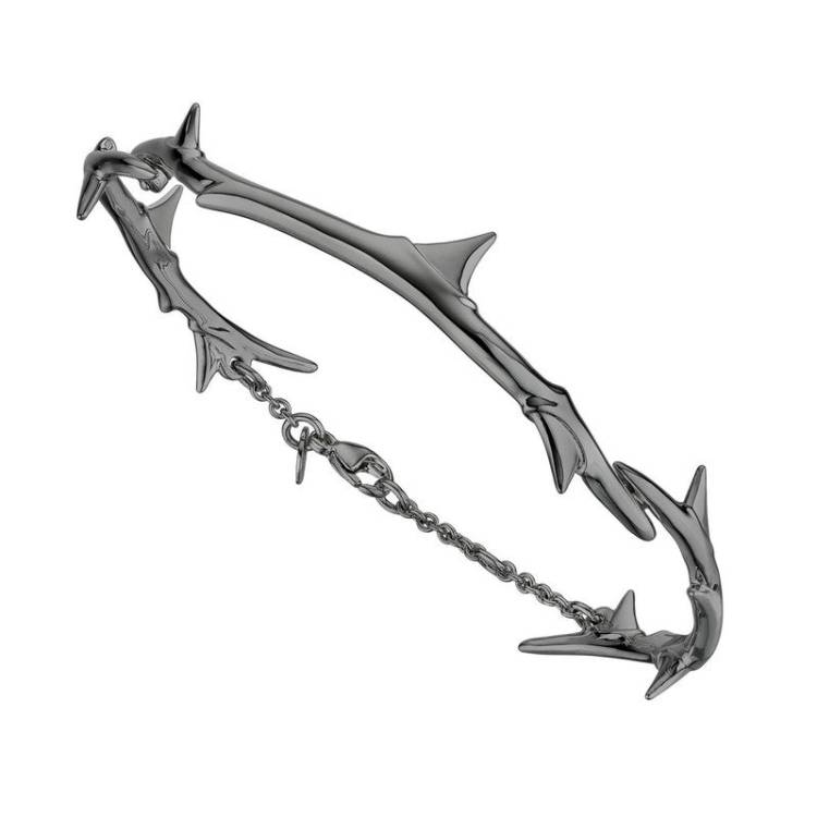 Shaun Leane Rose Thorn Sterling Silver Black Rhodium Linked Bracelet - Black