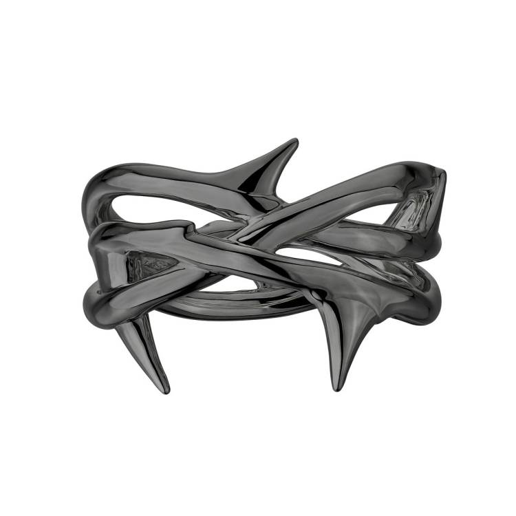 Shaun Leane Rose Thorn Sterling Silver Black Rhodium Triple Band Ring - U