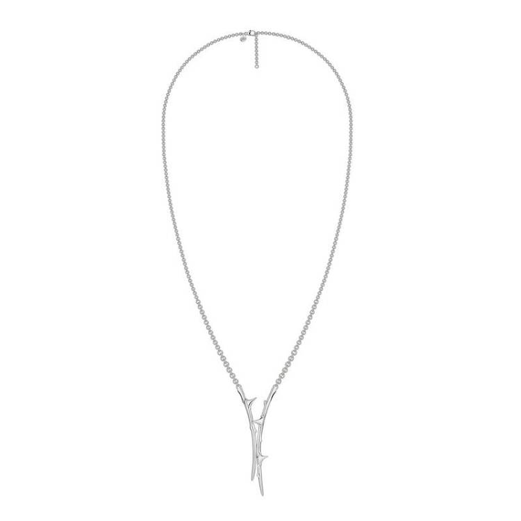 Shaun Leane Rose Thorn Sterling Silver Drop Lariat Necklace - Silver
