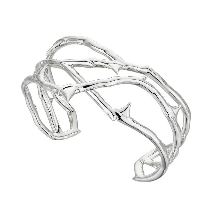 Shaun Leane Rose Thorn Sterling Silver Small Cuff Bangle - Silver