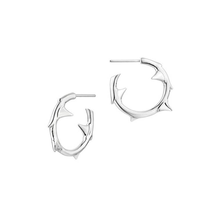 Shaun Leane Rose Thorn Sterling Silver Small Hoop Earrings - Silver