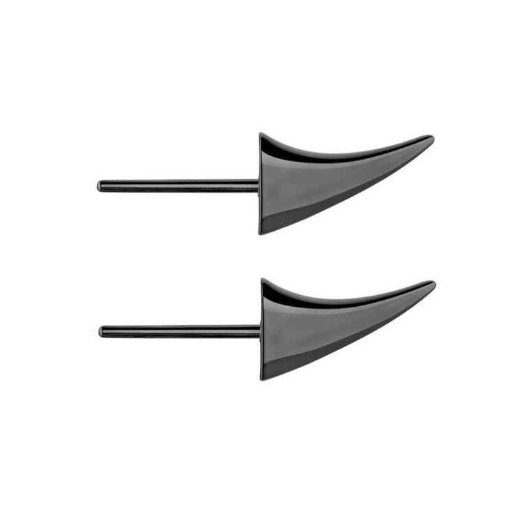 Shaun Leane Rose Thorn Swerve Sterling Silver Black Rhodium Extra Large Stud Earrings - Black