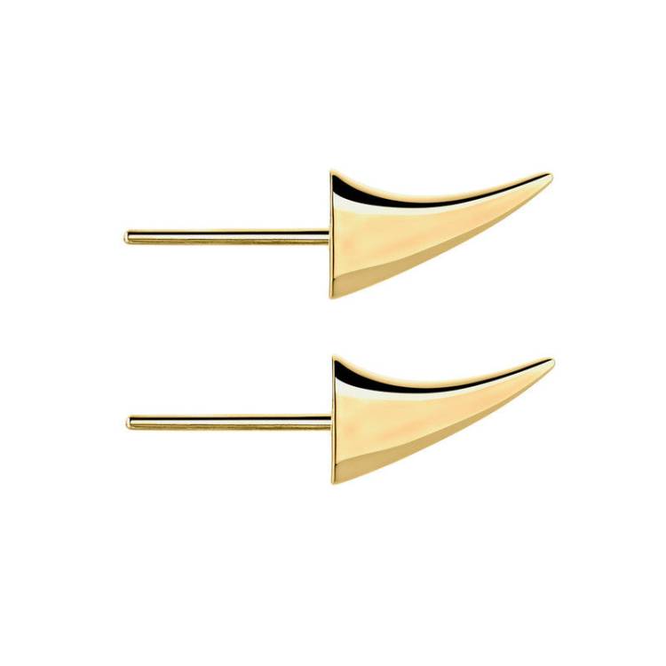 Shaun Leane Rose Thorn Swerve 18ct Yellow Gold Plated Sterling Silver Extra Large Stud Earrings - Gold