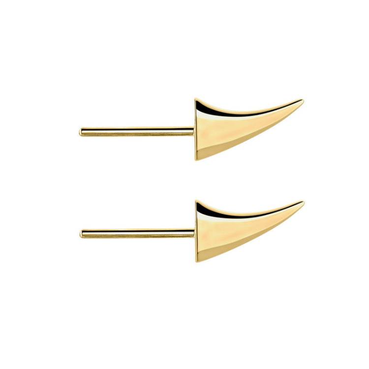 Shaun Leane Rose Thorn Swerve 18ct Yellow Gold Plated Sterling Silver Stud Earrings - Gold