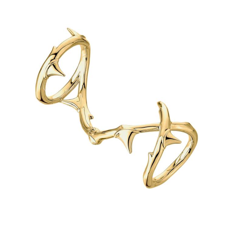 Shaun Leane Rose Thorn 18ct Yellow Gold Plated Sterling Silver Hinged Ring - M