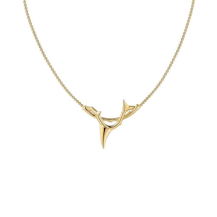 Shaun Leane Rose Thorn 18ct Yellow Gold Plated Sterling Silver Branch Pendant - Gold