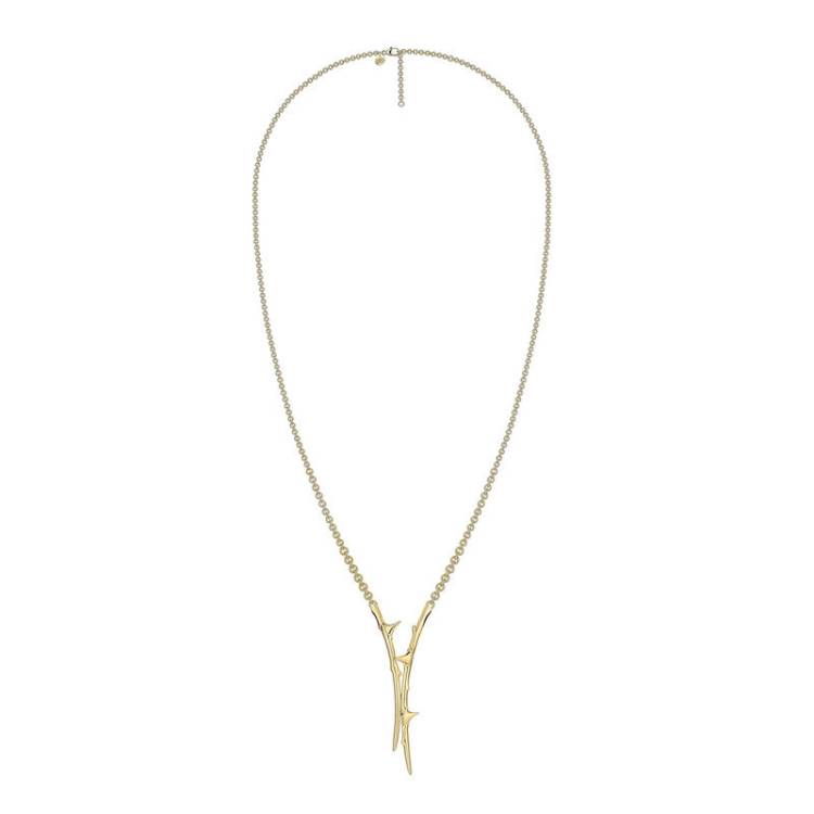 Shaun Leane Rose Thorn 18ct Yellow Gold Plated Sterling Silver Drop Lariat Necklace - Gold