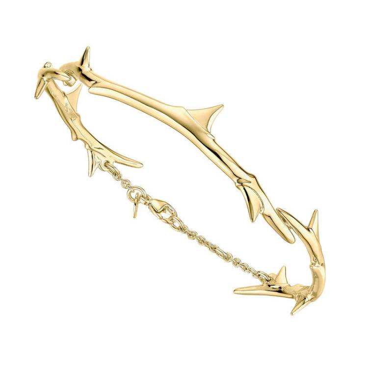 Shaun Leane Rose Thorn 18ct Yellow Gold Plated Sterling Silver Linked Bracelet - Silver