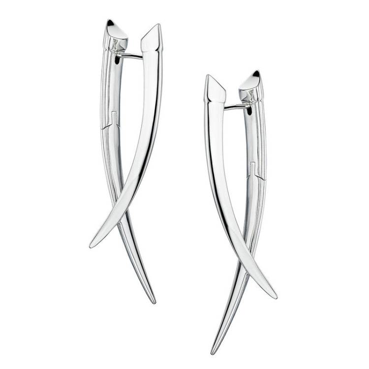 Shaun Leane Sabre Sterling Silver Crossover Earrings - Silver