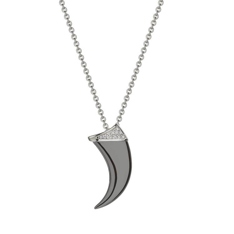 Shaun Leane Talon Claw Black Rhodium Sterling Silver Diamond Pendant - Silver