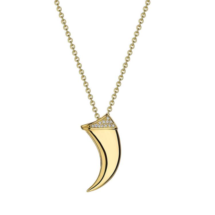 Shaun Leane Talon Claw 18ct Yellow Gold Plated Sterling Silver Diamond Pendant - Silver