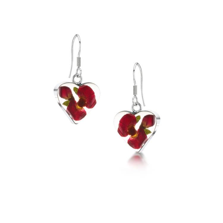 Shrieking Violet Bohemia Sterling Silver Heart Poppy Rose Drop Earrings - Option1 Value Silver