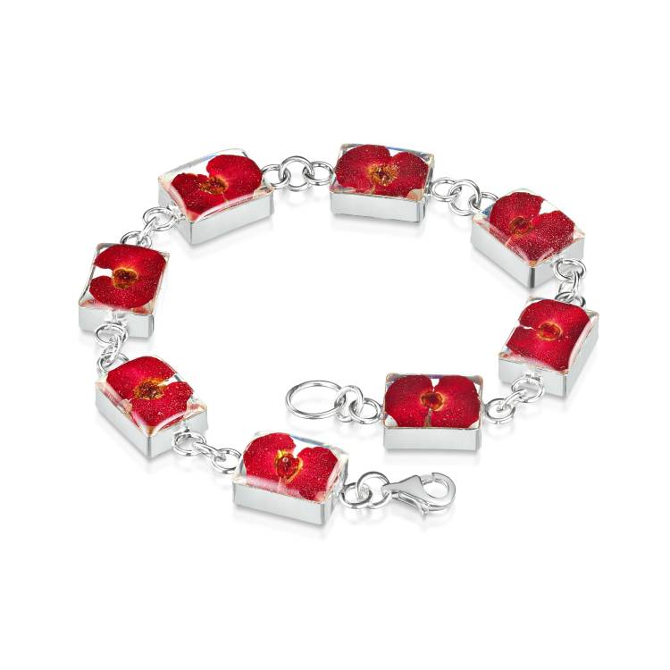Shrieking Violet Sterling Silver Poppy Oblong Bracelet - Silver