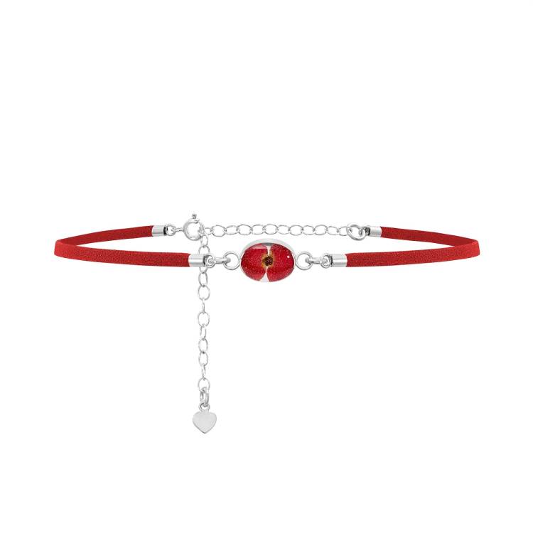 Shrieking Violet Sterling Silver Poppy Oval Choker Necklace - Option1 Value Silver