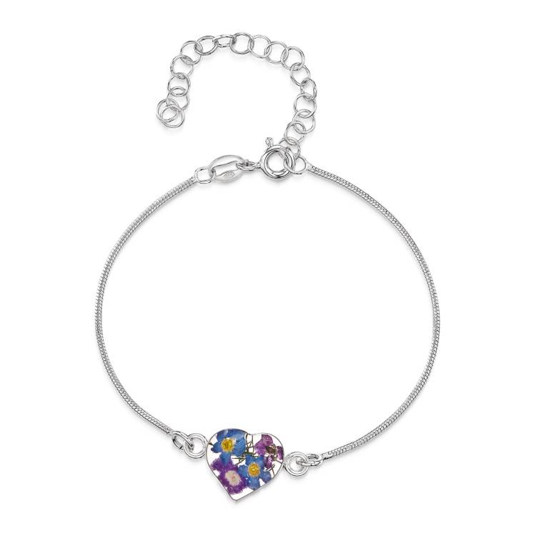 Shrieking Violet Sterling Silver Purple Haze Heart Charm Bracelet - Option1 Value Silver