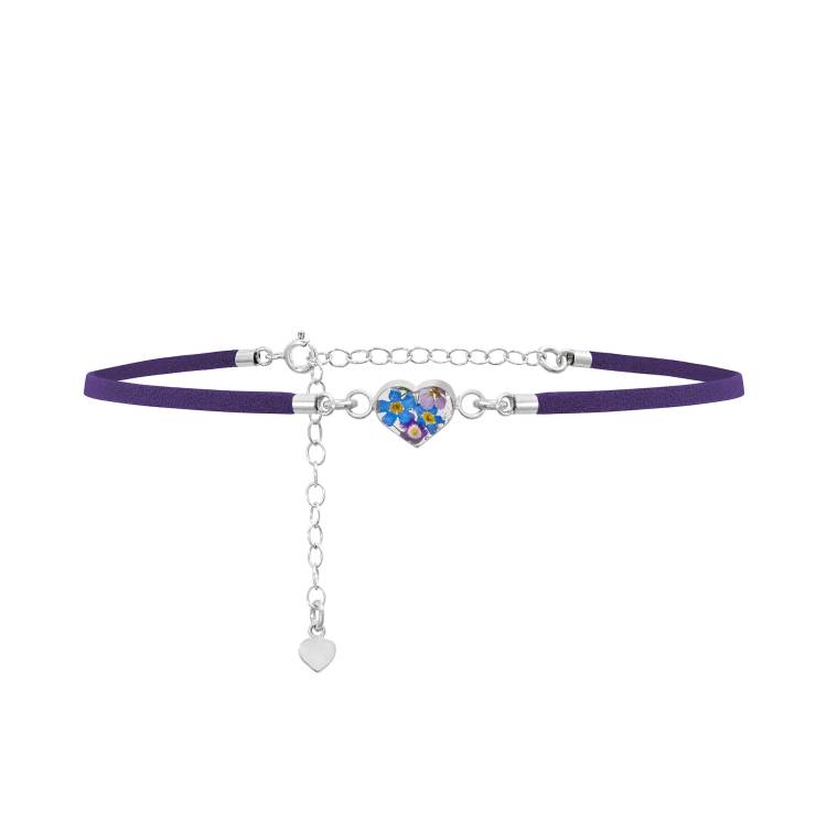 Shrieking Violet Sterling Silver Purple Haze Heart Choker Necklace - Option1 Value Silver