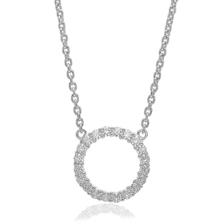 Sif Jakobs Biella Sterling Silver White Zirconia Grande Necklace - Silver