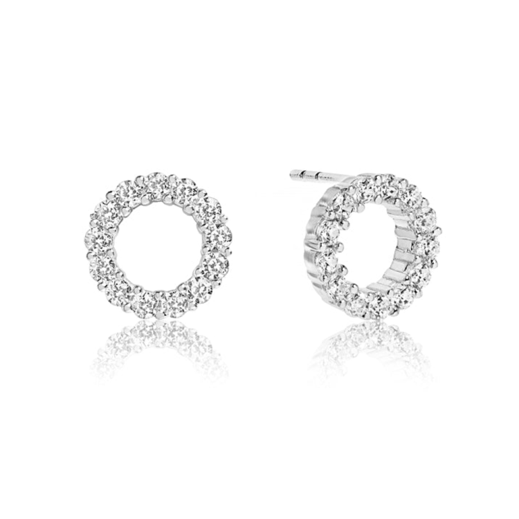 Sif Jakobs Biella Sterling Silver White Zirconia Piccolo Stud Earrings - Silver
