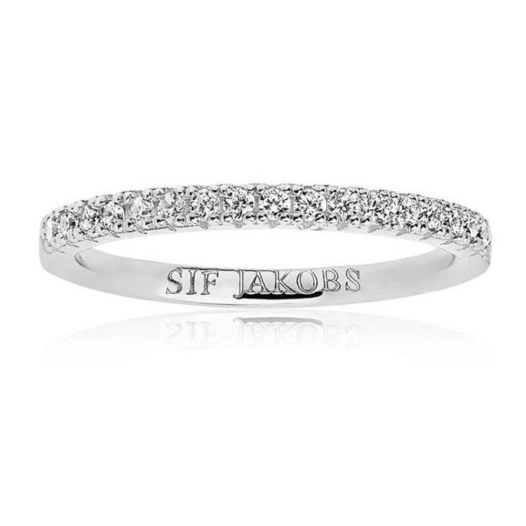 Sif Jakobs Ellera Sterling Silver White Zirconia Band Ring - 60