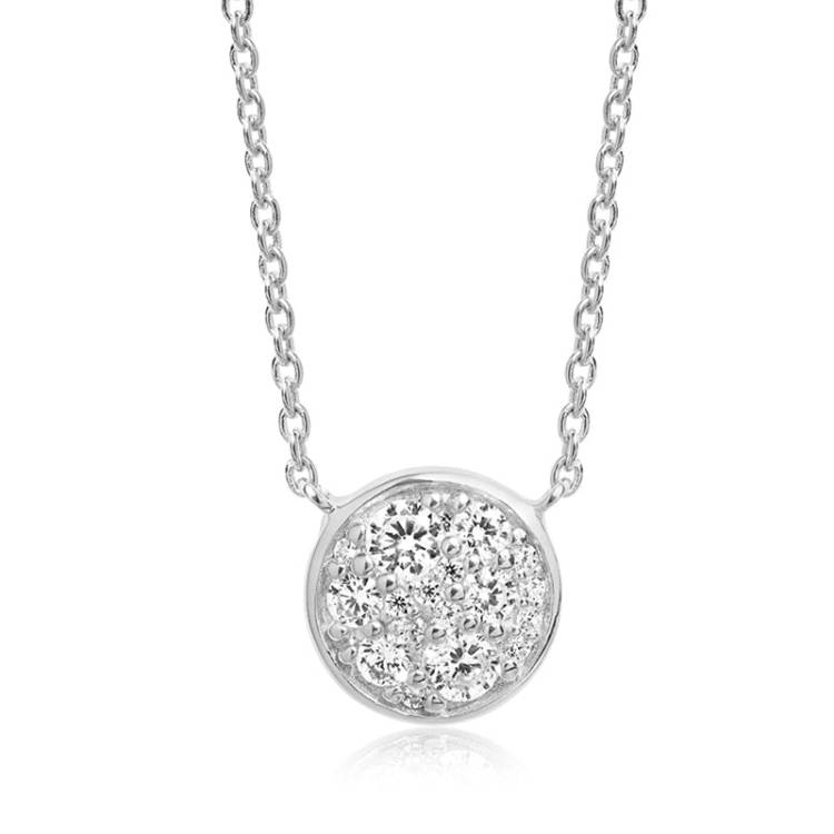 Sif Jakobs Novara Sterling Silver White Zirconia Necklace - Silver