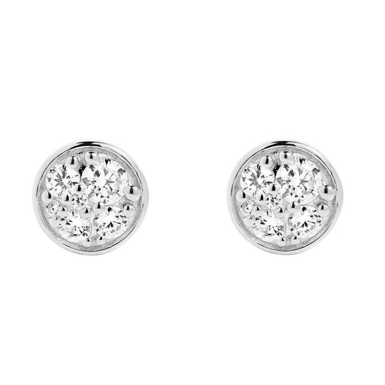 Sif Jakobs Novara Sterling Silver White Zirconia Piccolo Stud Earrings - Silver