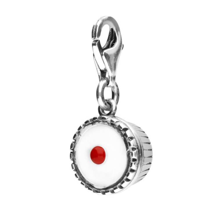 Sterling Silver Bakewell Pudding Carabiner Top Show Charm - Option1 Value Silver