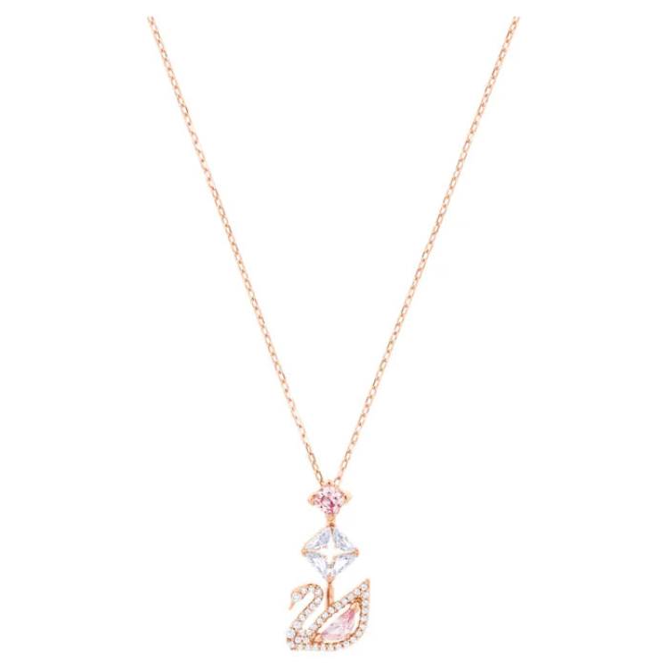 Swarovski Dazzling Swan Rose Gold Tone Plated Y Necklace - Silver