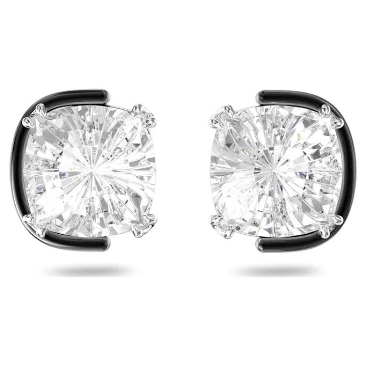 Swarovski Harmonia Cushion Cut Crystal Stud Earrings - Silver