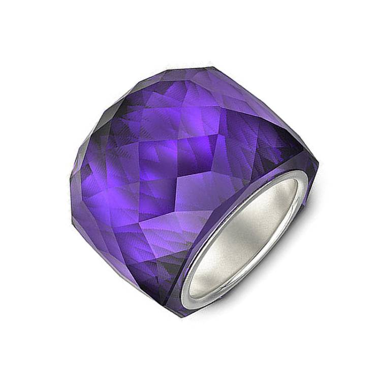 Swarovski Nirvana Purple Velvet Silver Ring D - 52