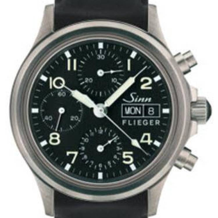 Sinn Watch 356 Sa Pilot Rubber - Black