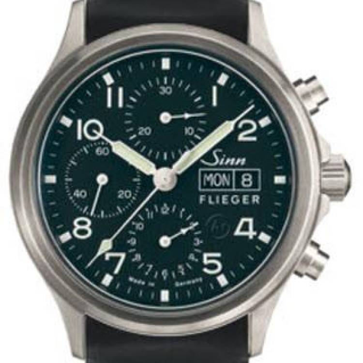 Sinn Watch 358 Sa Pilot Rubber - Black