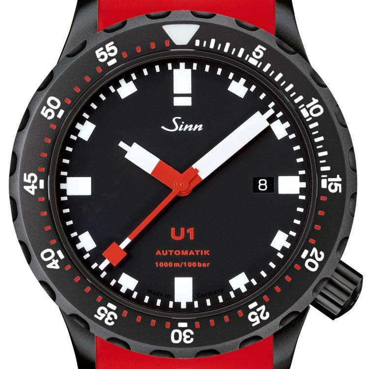 Sinn Watch U1 S Silicone Red - Black