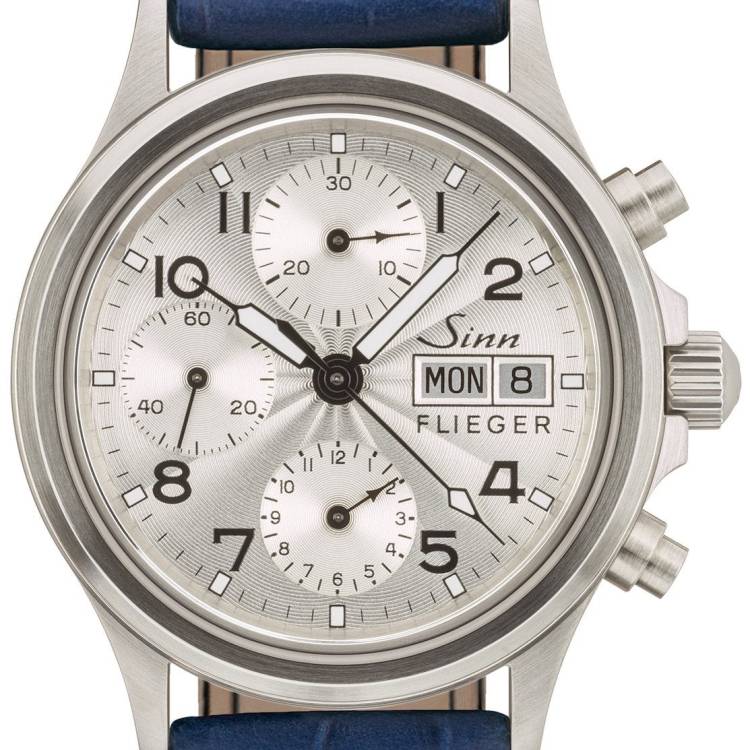 Sinn Watch 356 Sa Pilot III Aligator Leather Blue - Silver