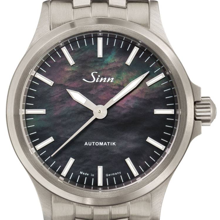 Sinn Watch 556 I Mother of Pearl S Fine Link Bracelet - Black